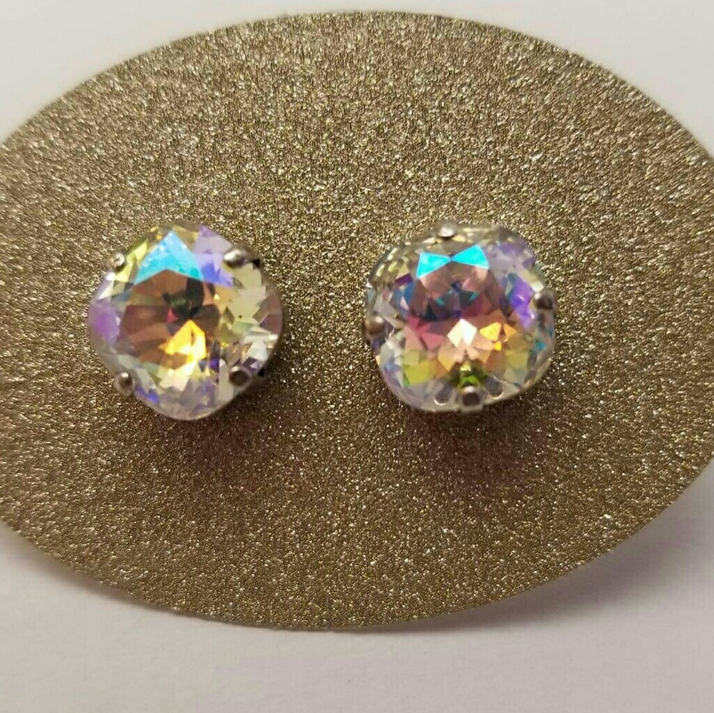 Crystal Glacier Cushion Cut Stud Earrings
